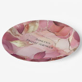 赤面ピンク金ゴールド離れブライダルシャワー ペーパープレート (アングル)