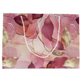 赤面ピンク金ゴールド離れブライダルシャワー ラージペーパーバッグ (裏面)