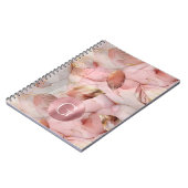 赤面ピンク金ゴールド離れモノグラム ノートブック (左側)