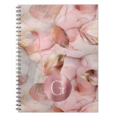 赤面ピンク金ゴールド離れモノグラム ノートブック (正面)