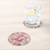 赤面ピンク金ゴールド離れモノグラム ペーパーコースター (インサイチュ)