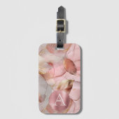 赤面ピンク金ゴールド離れモノグラム ラゲッジタグ (正面縦)