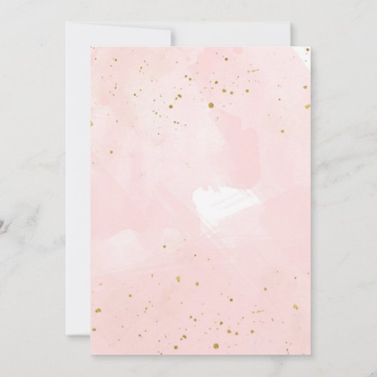 赤面ピンク金ゴールド（ばちゃばちゃ）跳ねるグラムバースデーパーティーイベント 招待状 (裏面)