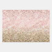 赤面ピンク金ゴールド（ばちゃばちゃ）跳ねる抽象芸術 ラッピングペーパーシート (正面3)
