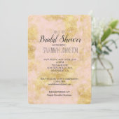 赤面ピンク金ゴールド グランジ 招待状 (スタンド正面)