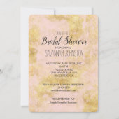 赤面ピンク金ゴールド グランジ 招待状 (正面)