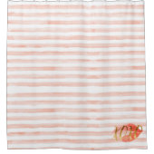 赤面ピンク金ゴールドXOXO水カラーキス シャワーカーテン (正面)