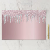 赤面ピンク銀グリッターパーティー紙ランチョンマット ペーパーパッド (インサイチュ)