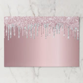 赤面ピンク銀グリッターパーティー紙ランチョンマット ペーパーパッド (正面)