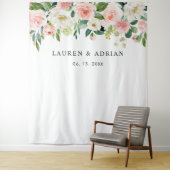 赤面ピンク開花の結婚背景 タペストリー (インサイチュ)