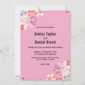 赤面ピンク開花バラボホサマーフローラズ 招待状 (正面)