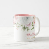 赤面ピンク開花ブライズメイドギフト ツートーンマグカップ (正面右)
