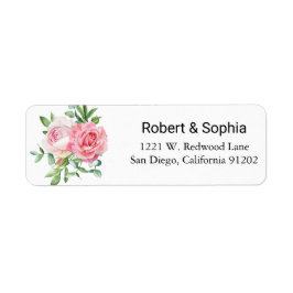 赤面ピンク開花差出人住所ラベル ラベル