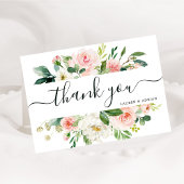 赤面ピンク開花折り結婚曲げサンキューカード サンキューカード