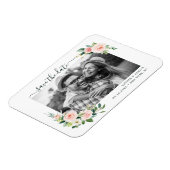 赤面ピンク開花日付写真を保存 マグネット (左側)