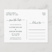 赤面ピンク開花日付写真を保存 案内ポストカード (裏面)