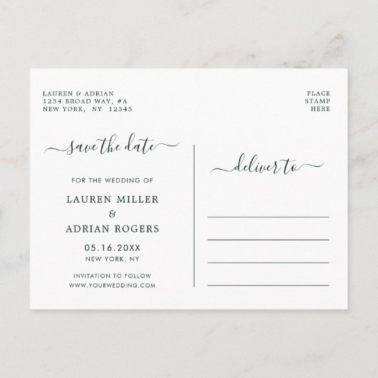 赤面ピンク開花日付写真を保存 案内ポストカード (裏面)