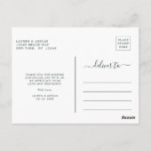 赤面ピンク開花結婚のサンキューフォト ポストカード (裏面)