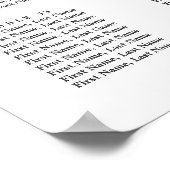 赤面ピンク開花結婚の座席表 ポスター (角)