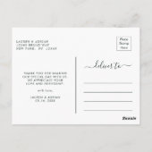 赤面ピンク開花結婚ズサンキュー ポストカード (裏面)