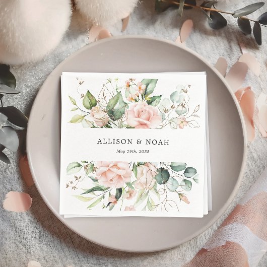 赤面ピンク開花結婚ズナプキン スタンダードカクテルナプキン