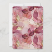 赤面ピンク離れ金ゴールドスロマン結婚ス 招待状 (裏面)