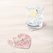 赤面ピンク離れ金ゴールド結婚ズ ペーパーコースター (インサイチュ)