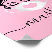 赤面ピンク顔マスク必須ソーシャルイベント安全性 ポスター (角)