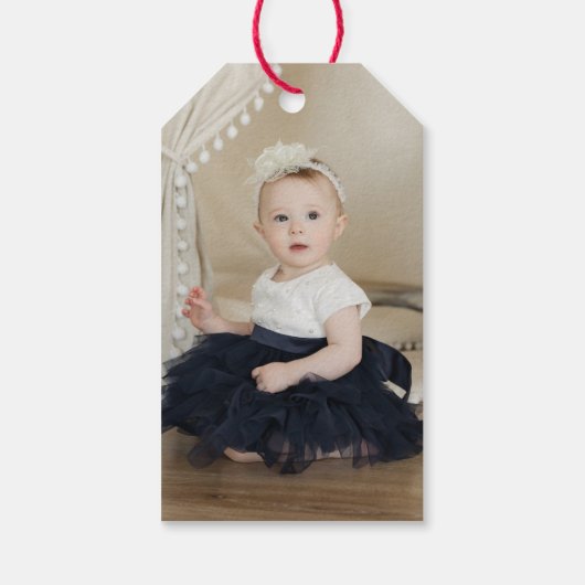 赤面ピンク1歳の誕生日ありがとう ギフトタグ (裏面)