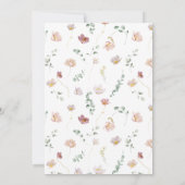 赤面ピンク100thバースデーパーティー水の色の花 招待状 (裏面)