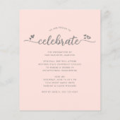 赤面ピンク4フォトバジェット卒業スクリプト招待状 (裏面)