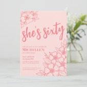 赤面ピンク60th誕生日パーティー 招待状 (スタンド正面)