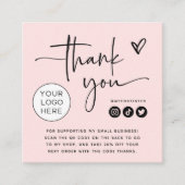 赤面ピンク |ごブランディングありがとうございました スクエア名刺 (正面)