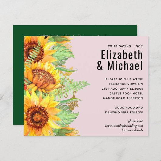 赤面ピンク(ひまわり結婚の予算) (正面/裏面)