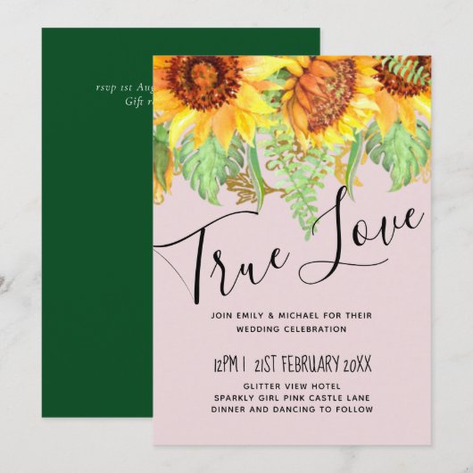 赤面ピンク(ひまわり結婚の予算) (正面/裏面)