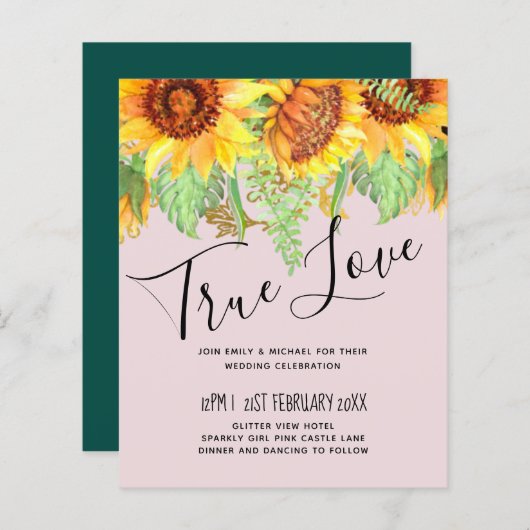 赤面ピンク(ひまわり結婚の予算) (正面/裏面)