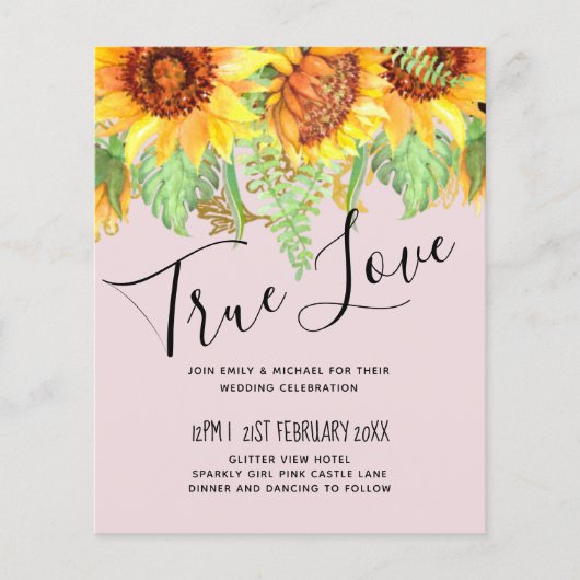 赤面ピンク(ひまわり結婚の予算) (正面)