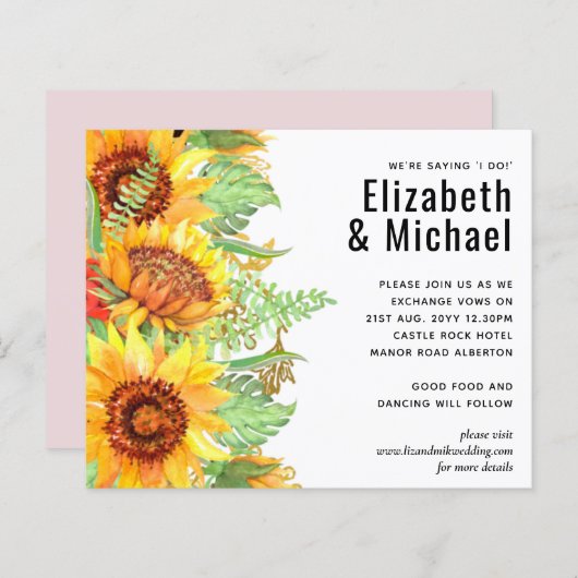 赤面ピンク(ひまわり結婚の予算) (正面/裏面)