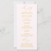 赤面ピンク&イエローモダン結婚式 プログラム (裏面)