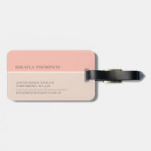 赤面ピンク |カラーシンプルブロックモノグラムフローラ ラゲッジタグ (裏面横)