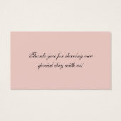 赤面ピンク、クリーム、グレーダマスクウェディングメッセージカード (裏面)