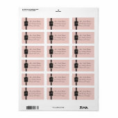 赤面ピンク、クリーム、グレーモノグラムの住所 シール (フルシート)