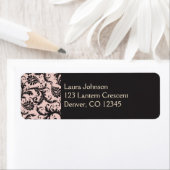 赤面ピンク、クリーム、グレー差出人住所ラベル ラベル (インサイチュ)