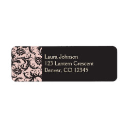 赤面ピンク、クリーム、グレー差出人住所ラベル ラベル