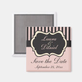 赤面ピンク、クリーム、グレー日付磁石を保存 マグネット (正面/裏面)