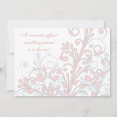 赤面ピンク、グレー、白の結婚式の日付を保存 セーブザデート (裏面)