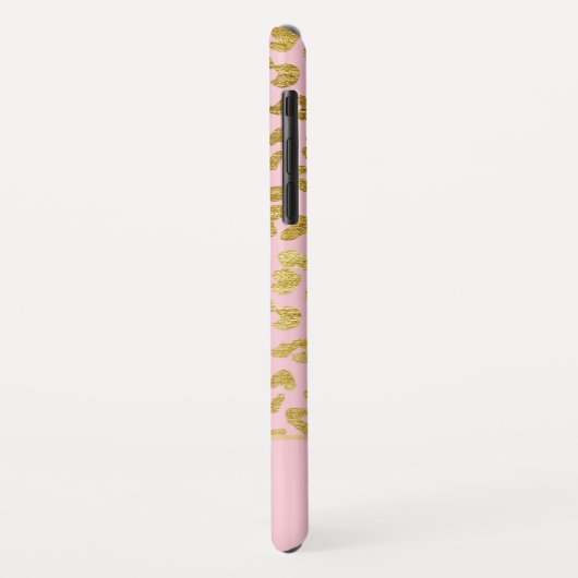 赤面ピンク – ゴールドフォイルチーズプリントモノグラム Case-Mate iPhoneケース (裏面/左)