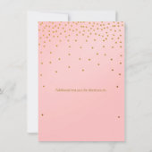 赤面ピンク&ゴールドフォイルドットリハーサル招待状 招待状 (裏面)