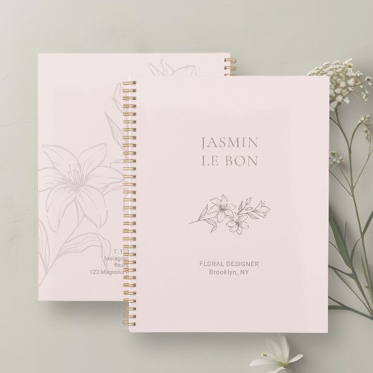 赤面ピンク | シックなミニマルフローラ プランナー手帳