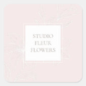 赤面ピンク | シックフローララベル スクエアシール (正面)